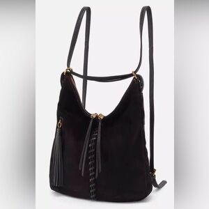HOBO Merrin suede and leather backpack